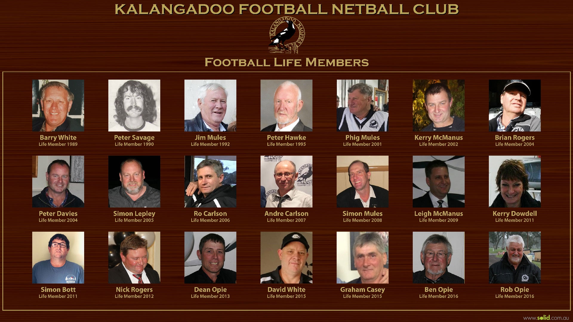 HB Add on A: Honour Board Life Member Board